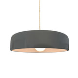Gloss Gray Beige Twisted Cord Ceramic Medium Spire Pendant by Justice Design