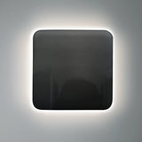 Gloss Gray Ceramic Small Square Backlit ADA Color Selectable Wall Sconce by Justice Design