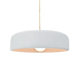 Gloss White Beige Twisted Cord Ceramic Medium Spire Pendant by Justice Design