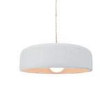 Gloss White Beige Twisted Cord Ceramic Small Spire Pendant by Justice Design