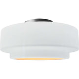 Gloss White Brushed Nickel Ceramic Small Tier Semi-Flush by Justice Design