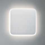 Gloss White Ceramic Small Square Backlit ADA Color Selectable Wall Sconce by Justice Design