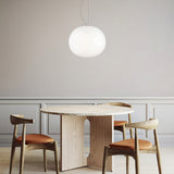 Glossy White Volum 42 Suspension by Lodes in Dining Area