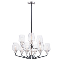 Goblet Multi-Tier Chandelier Black / Satin Nickel by Maxim Lighting