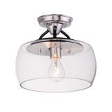 Goblet Semi-Flush Mount Black / Satin Nickel by Maxim Lighting