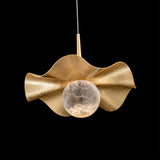 Gold Leaf-Aged Brass Brimm Pendant Light by Modern Forms in Zoomed View