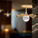 Gold Leaf-Aged Brass Brimm Pendant Light by Modern Forms in Zoomed View