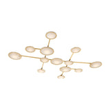 Goshenite Semi Flush - 13 Light in Vintage Brass by Corbett
