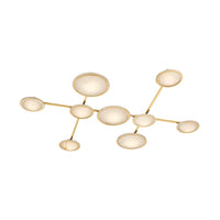 Goshenite Semi Flush - 9 Light in Vintage Brass by Corbett