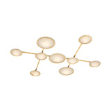 Goshenite Semi Flush - 9 Light in Vintage Brass by Corbett