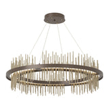 Gossamer Circular LED Pendant in Bronze, Soft Gold by Hubbardton Forge