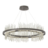 Gossamer Circular LED Pendant in Dark Smoke, Sterling by Hubbardton Forge