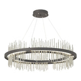 Gossamer Circular LED Pendant in Natural Iron, Sterling by Hubbardton Forge