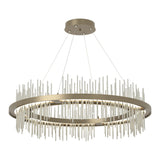 Gossamer Circular LED Pendant in Soft Gold, Sterling by Hubbardton Forge