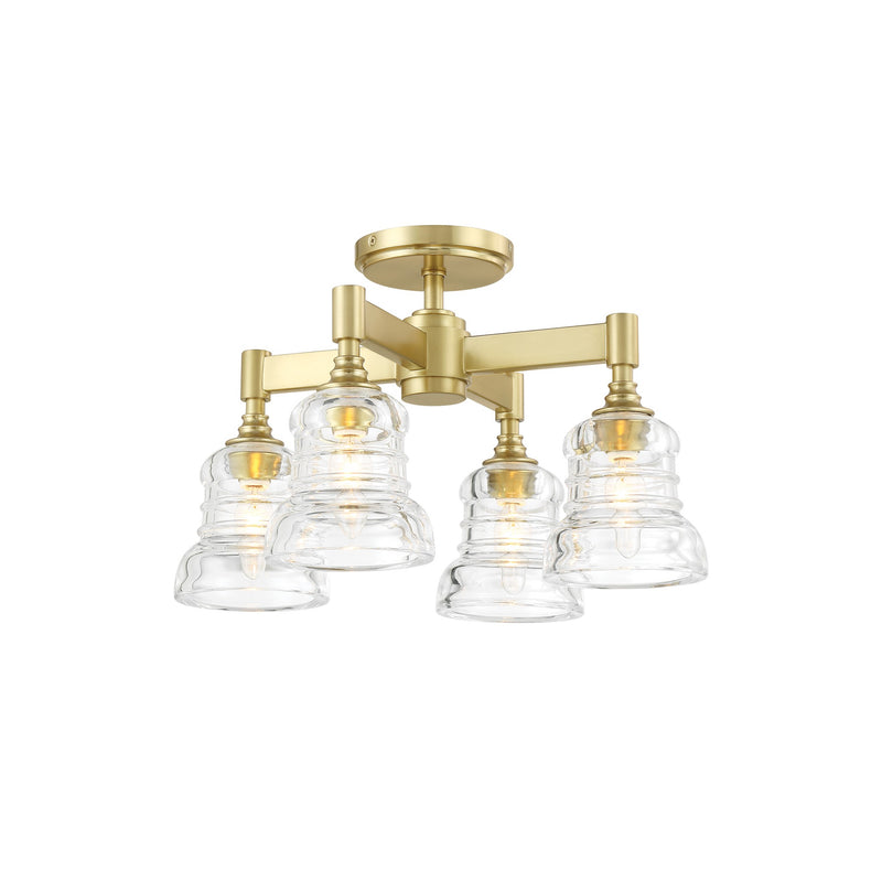 Gregory Semi Flush Mount 17.25'' Aged Brass
