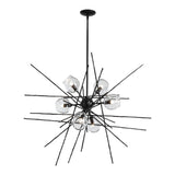 Griffin Starburst Pendant, shown in Black, Clear Glass, by Hubbardton Forge