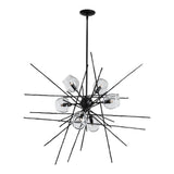 Griffin Starburst Pendant, shown in Black, Clear Glass, by Hubbardton Forge