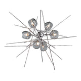 Griffin Starburst Pendant in Sterling, Cool Grey Glass by Hubbardton Forge