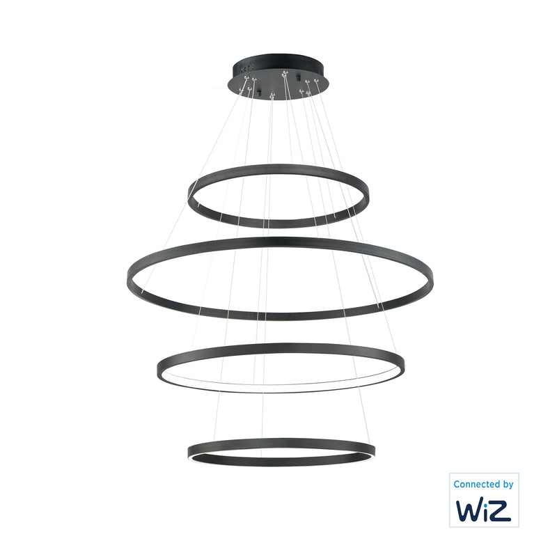 Groove 4-Tier LED Pendant WiZ by ET2 - Black