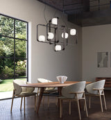 Groove Chandelier By Vistosi, Finish: Anthracite