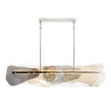 Grotto Linear Chandelier 58 Inch by Eurofase - Polished Nickel with Mixed Glass shades