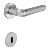 Gryps Door Lever in Satin Chrome angled view by Colombo Design