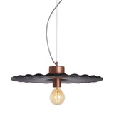 Guanabara Pendant Light by Geo Contemporary in Black ceramic with copper metal fittings and a transparent cord