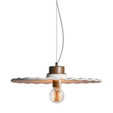 Guanabara Pendant Light by Geo Contemporary in White ceramic with copper metal fittings and a transparent cord