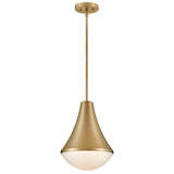 Haddie LED Pendant Light Lacquered Brass By Lark Living -Front View 1