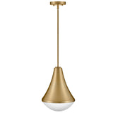 Haddie LED Pendant Light Lacquered Brass By Lark Living -Side View