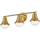 Haddie LED Vanity Light 3 Lights Lacqured Brass By Lark Living - Side View1