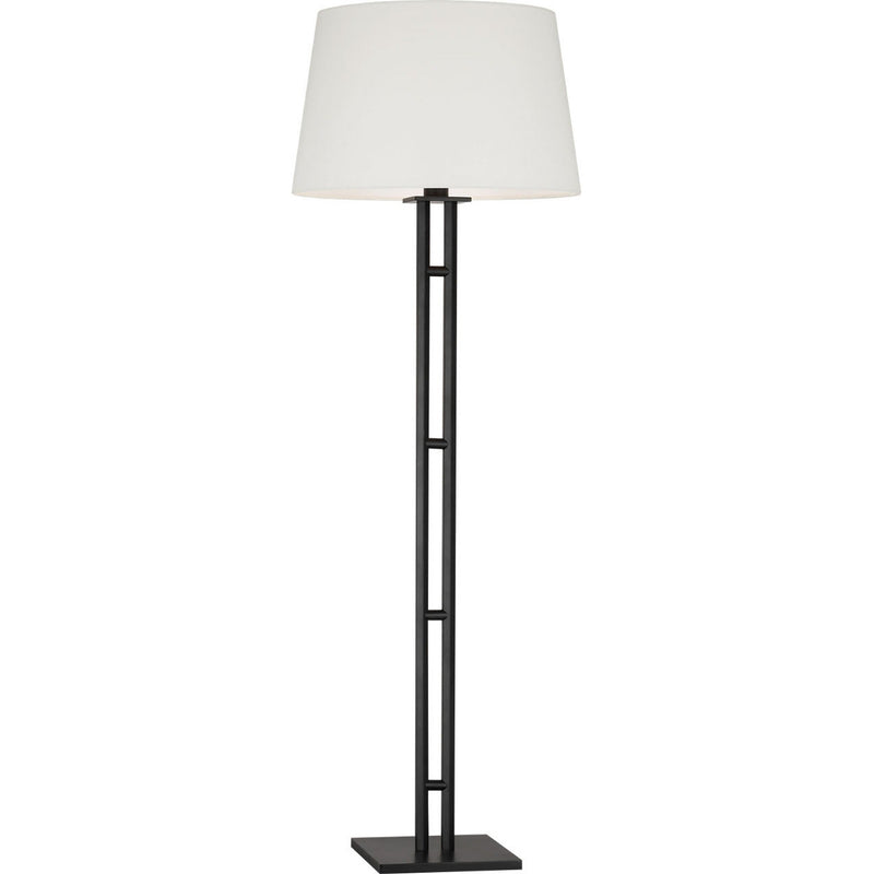 Haddon Floor Lamp — 20", White Linen, Aged Iron