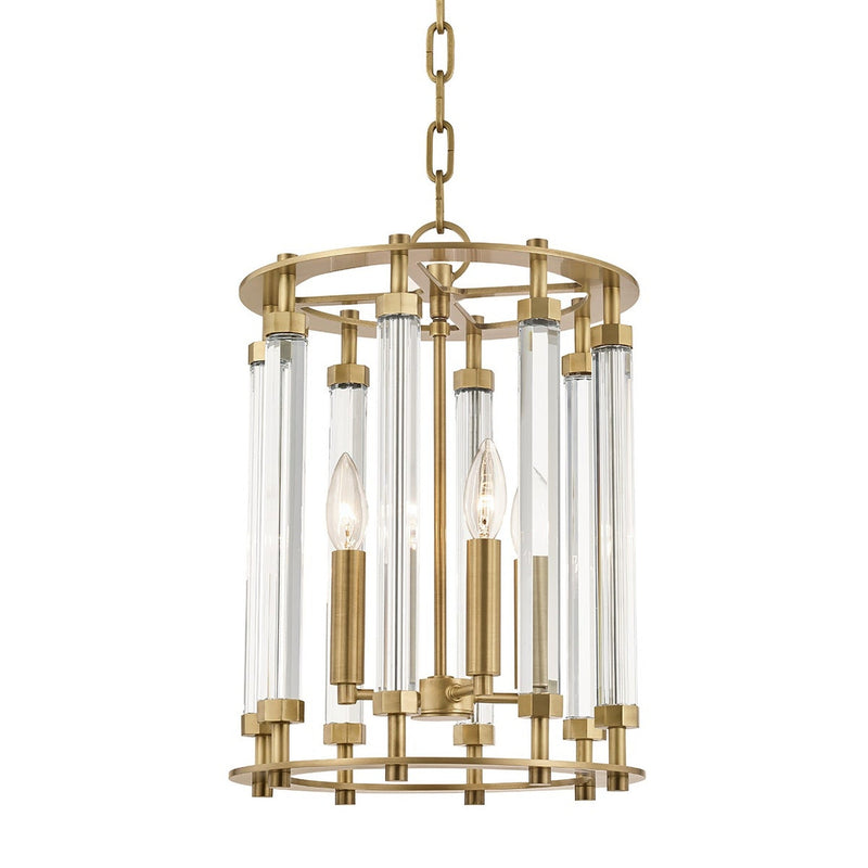 Haddon Lantern - 12 Inch - Aged Brass by Hudson Valley