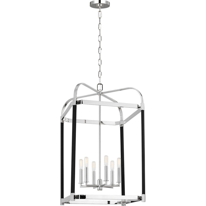 Hadley Lantern Pendant — 18", Polished Nickel