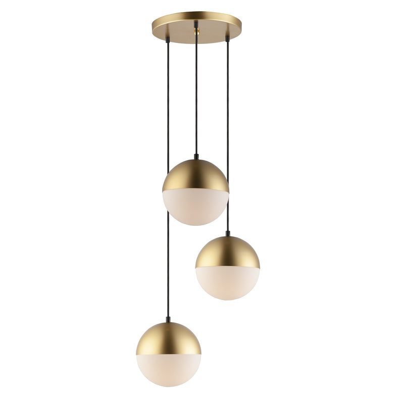 Half Moon 3-Light LED Pendant by ET2 - Metallic Gold