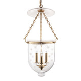 Hampton Pendant Medium Star Cut Aged Brass by Hudson Valley