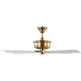 Hand-Ribbed Antique Brass Housing with Matte White Blades Subway 56" Ceiling Fan by Visual Comfort Fans
