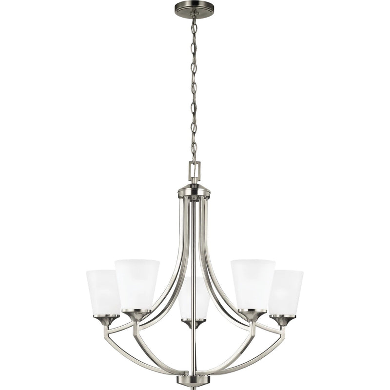 Hanford Chandelier — 27.63 Inch, Brushed Nickel