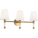 Hanover Vanity Light — 24 5/8", Milk, Burnished Brass