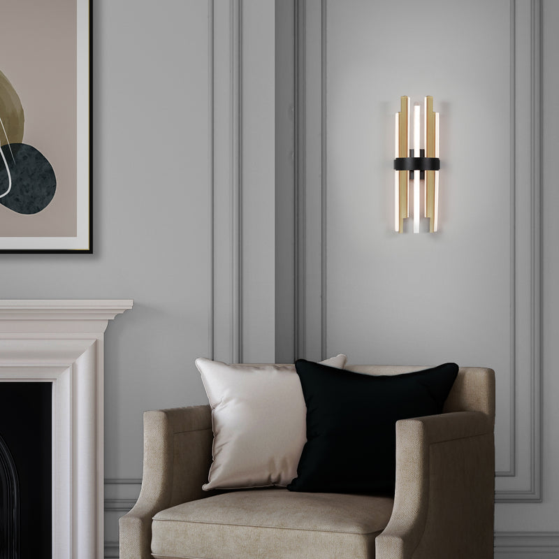 Harmonix Wall Sconce By Modern Forms Black Aged Brass Detailed View