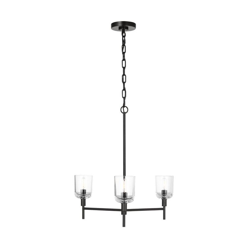 Hartley Chandelier — 24", Clear, Aged Iron