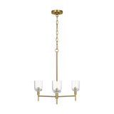 Hartley Chandelier — 24", Clear, Burnished Brass