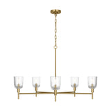 Hartley Chandelier — 36", Clear, Burnished Brass