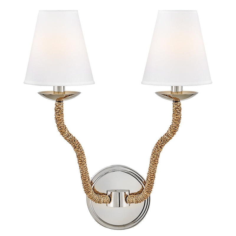 Harwich Medium Two Light Sconce - Polished Nickel - by Hinkley