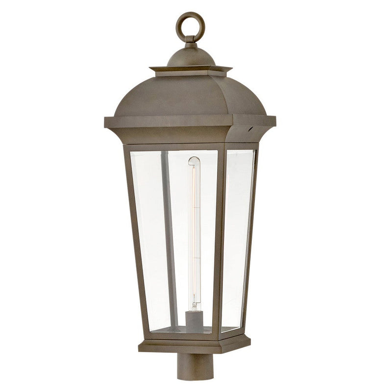 Hawthorne Post Mount Lantern - Blackened Brass