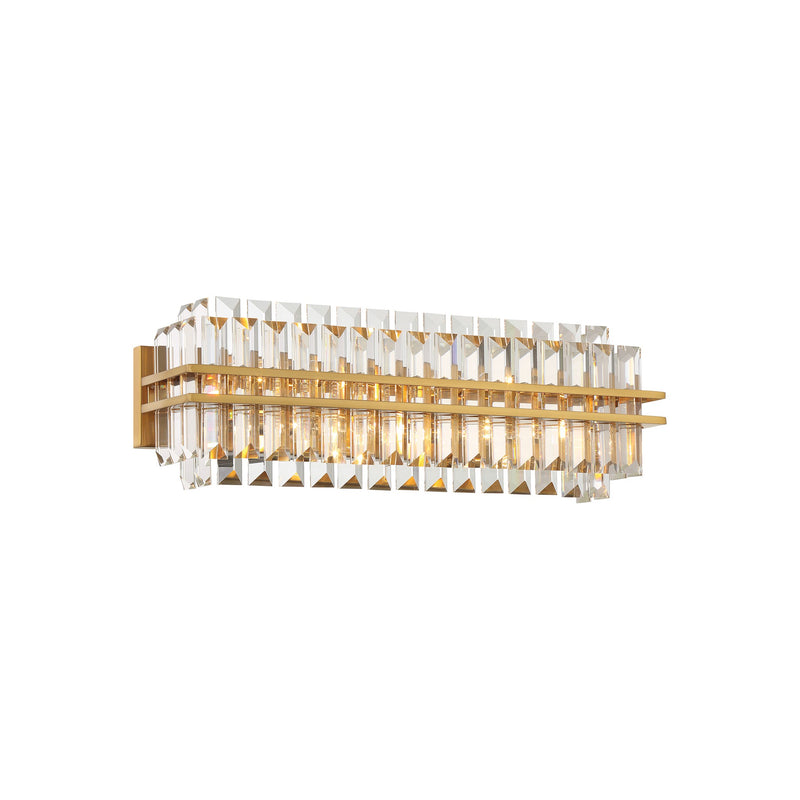 Hayes Crystal Bathroom Vanity Light 23.5'' Aged Brass
