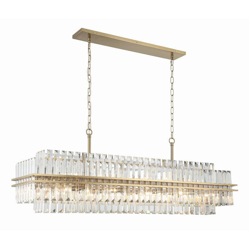 Hayes Linear Chandelier 50'' Aged Brass