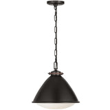 Hayward Pendant Medium Aged Iron By Visual Comfort Studio - Side View
