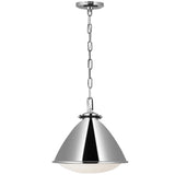Hayward Pendant Medium Polished Nickel By Visual Comfort Studio - Side View
