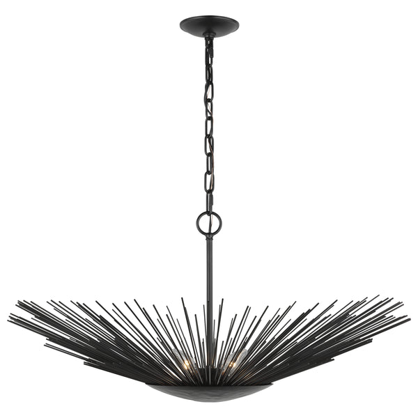 Helios wide Pendant Aged Iron By Visual Comfort Studio